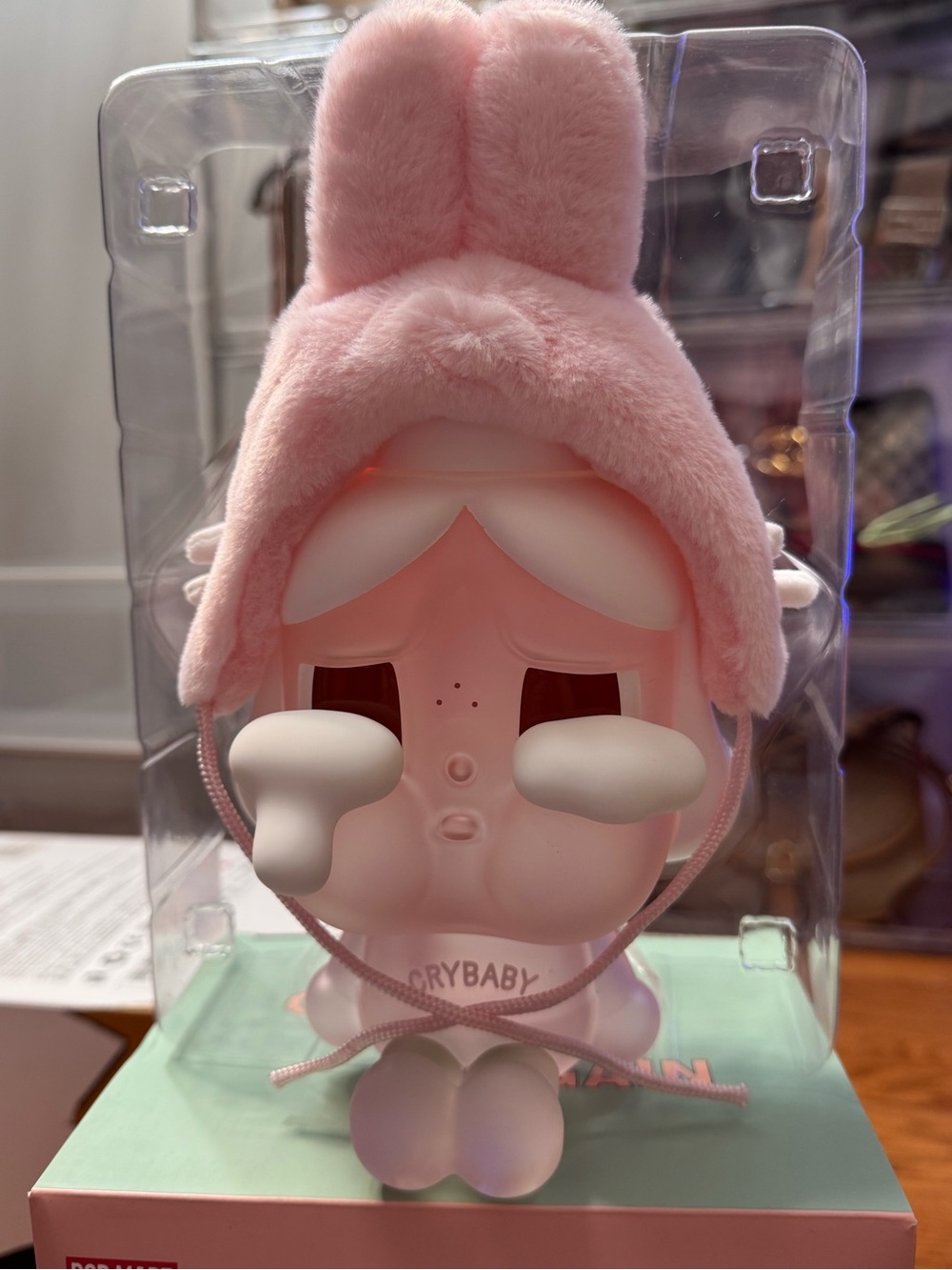 pop Crybaby Plush Bunny Headphone Topper in Pink